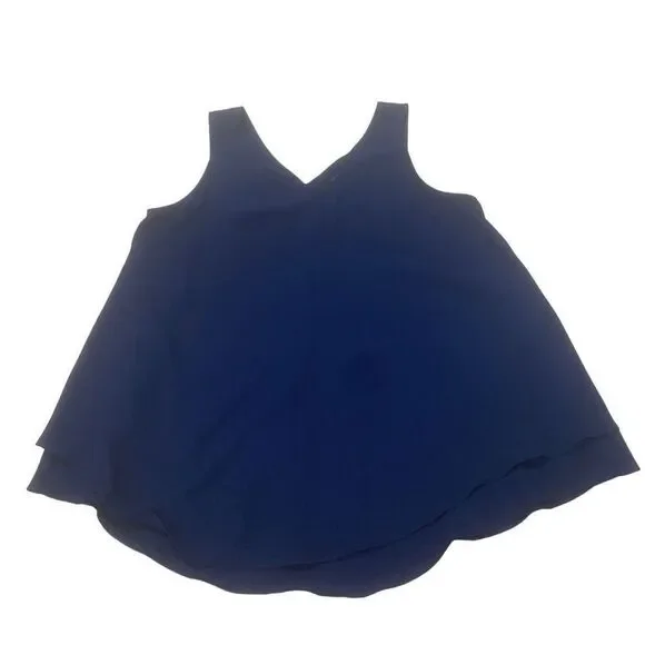 Navy Silk Tank - Picture 1 of 8